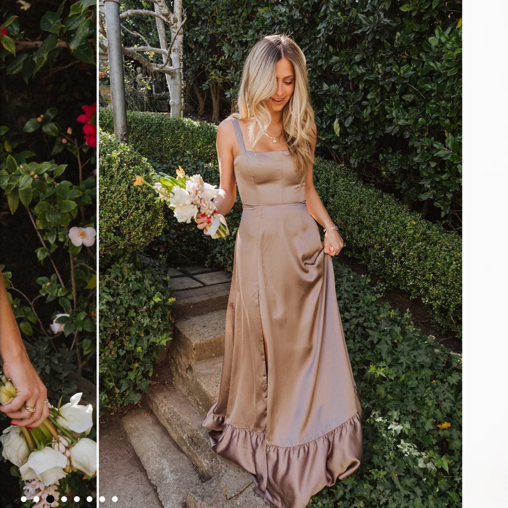 Show Me Your MuMu Dune Luxe Satin Ruffled Tiered Wedding